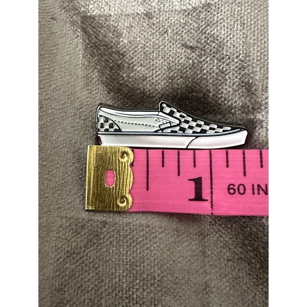 Vans Checkerboard Slip On Shoe Enamel Lapel Pin White Black Skateboard Accessory